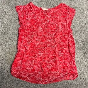 Red And White Sheer Blouse